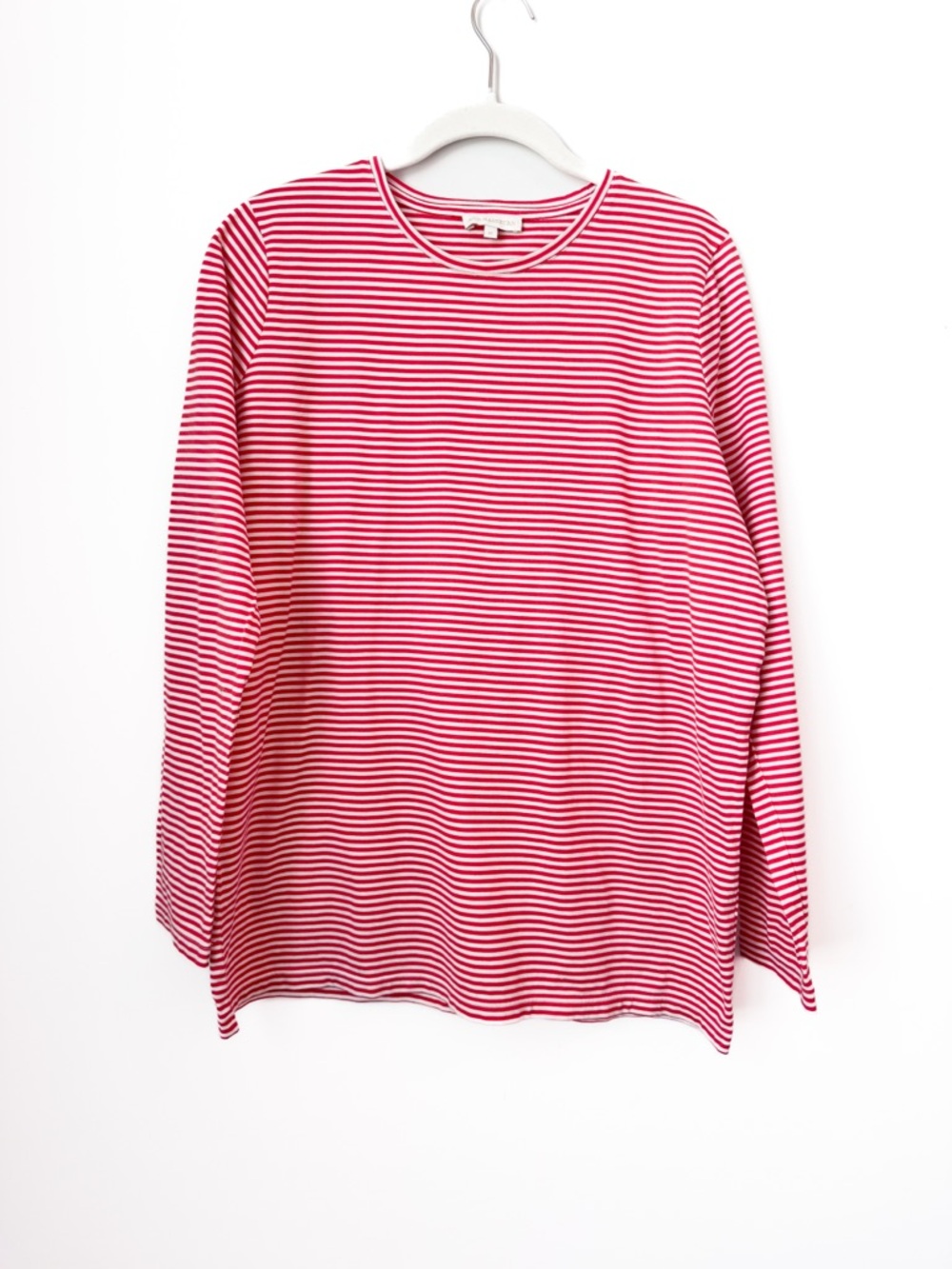 NWOT Ann Mashburn Long Sleeve Red and White Stripped Shirt Size M